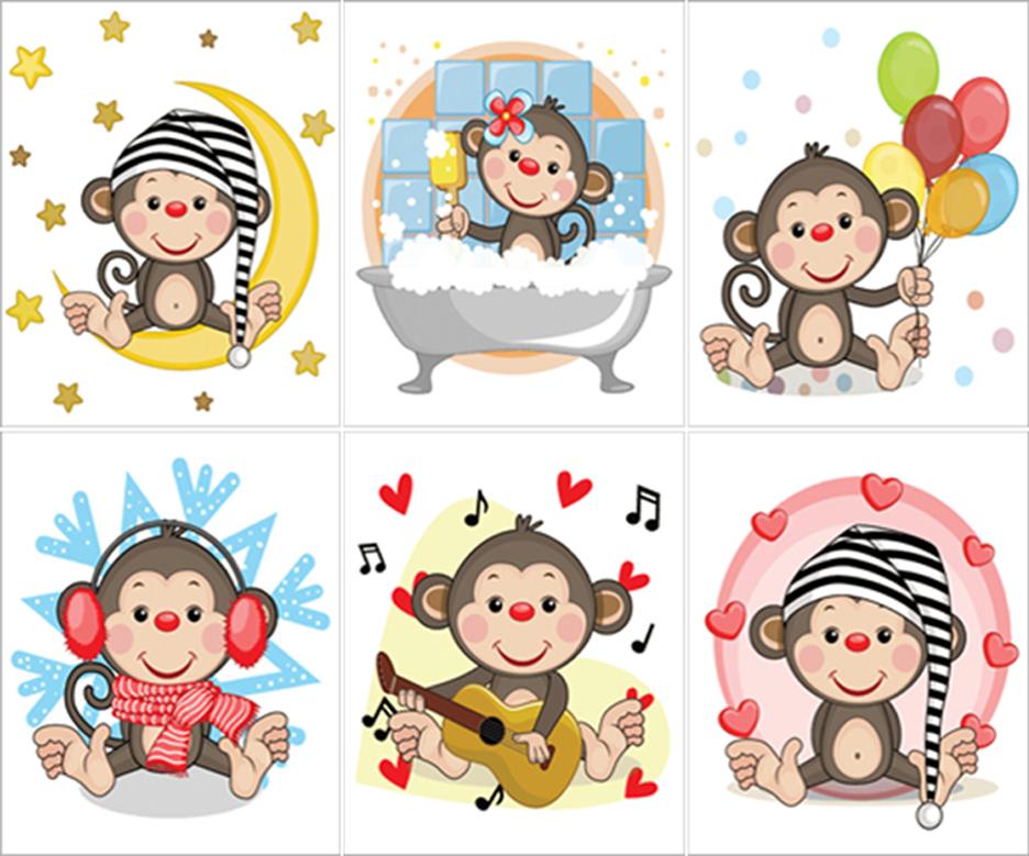 กระเบื้อง8x10 in. มังกี้ฟันนี่ 5M/6P